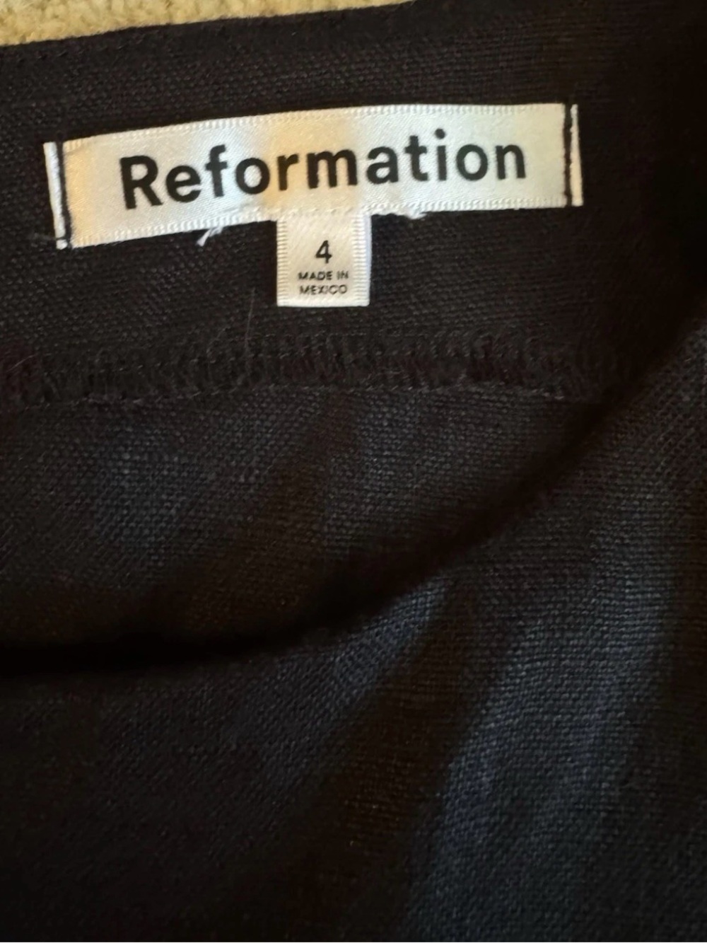 Reformation Citron Linen Dress Black Size 4 EUC - Picture 5 of 9